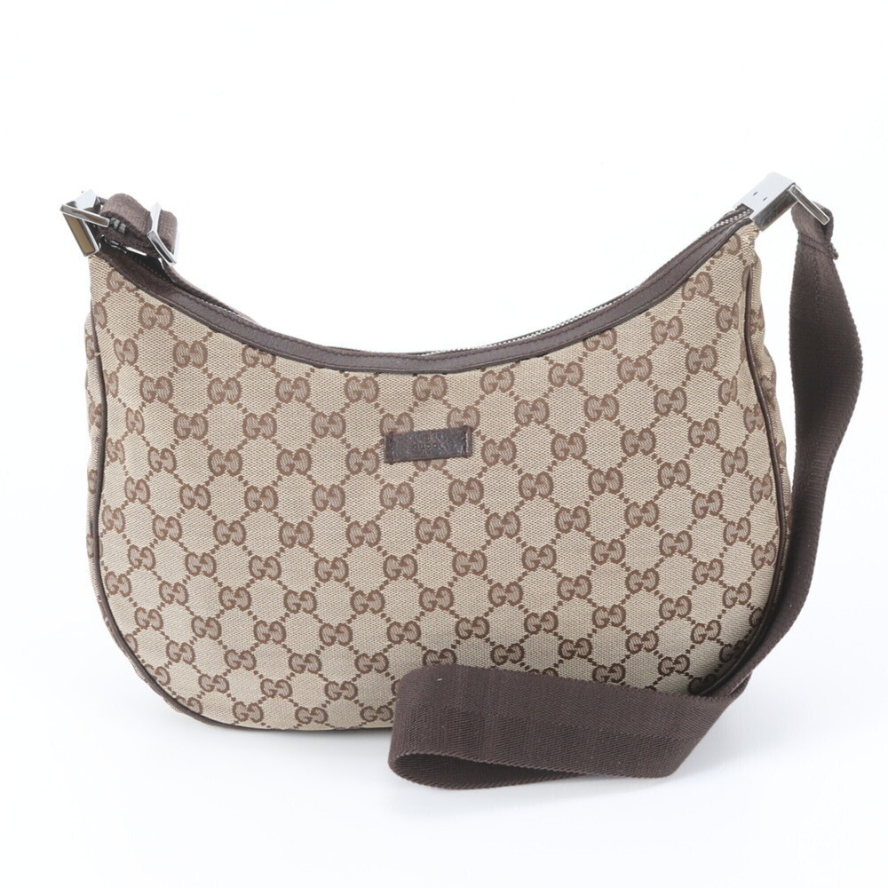 Gucci GG Canvas 122790 Leather Shoulder Bag Handbag Tote for Women